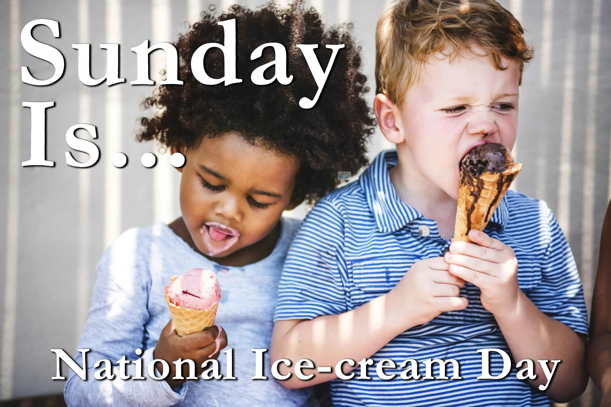 two young toddlers one a little girl and the other a little boy eating ice-cream