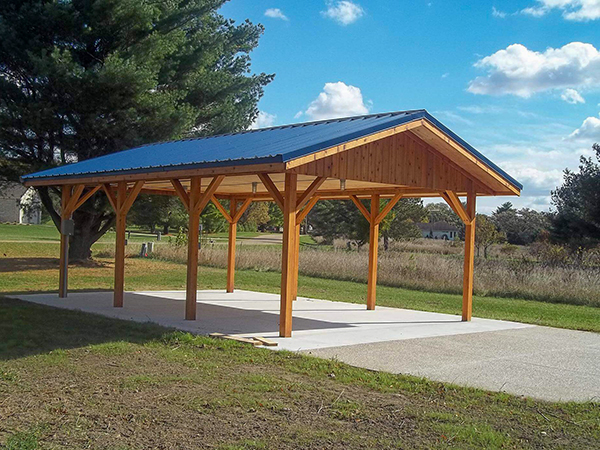 Woodleaf Park Shelter – Rowan County NC | Bliss Products and Services Woodleaf Park picnic shelter in Rowan County NC built with durable materials by Bliss Products and Services