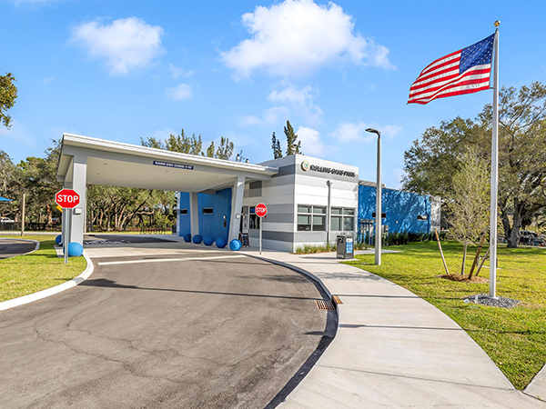 Entrance view of Rolling Oaks Park in Miami Gardens, Florida, part of the City’s GO Bond-funded park improvement program.