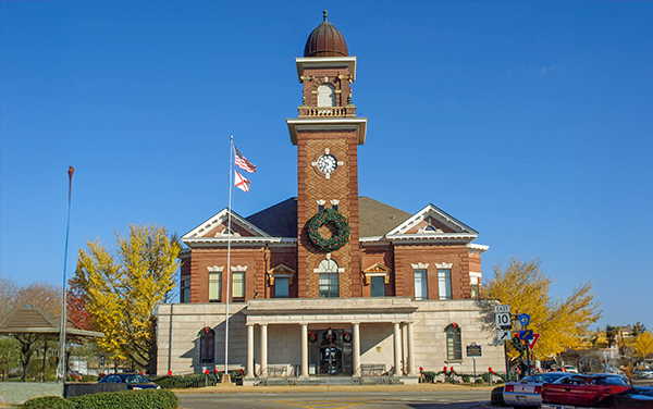 Butler County Courthouse in Greenville, Alabama with clock tower, Bliss Products and Services