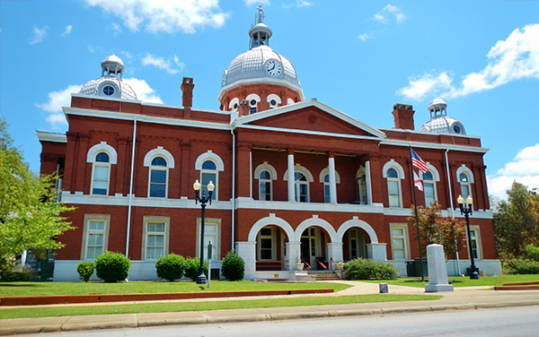 Chambers County Courthouse in LaFayette, Alabama with domed clock tower, Bliss Products and Services