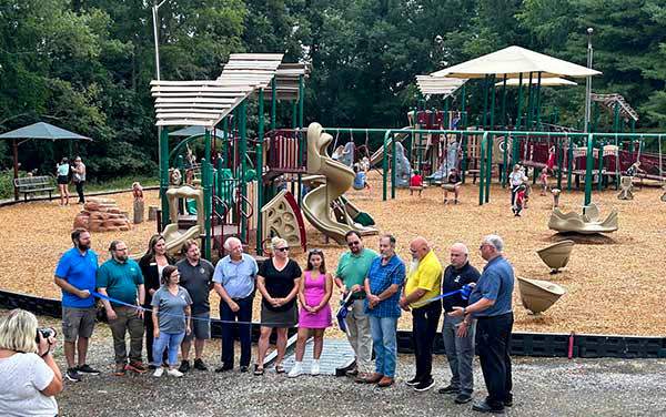 kevin-williams-ribbon-cutting-playground-western-virginia-1 Community ribbon cutting at a new playground in Western Virginia supported by Kevin Williams of Bliss Products and Services.