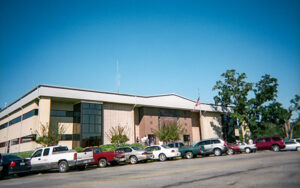 Washington County Courthouse, Chatom, Alabama, with modern exterior and parking, for Bliss Products and Services.