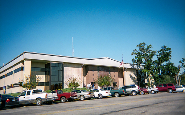 Washington County Courthouse, Chatom, Alabama, with modern exterior and parking, for Bliss Products and Services.