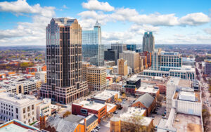 Downtown Raleigh skyline in Wake County, North Carolina, available from Bliss Products and Services.