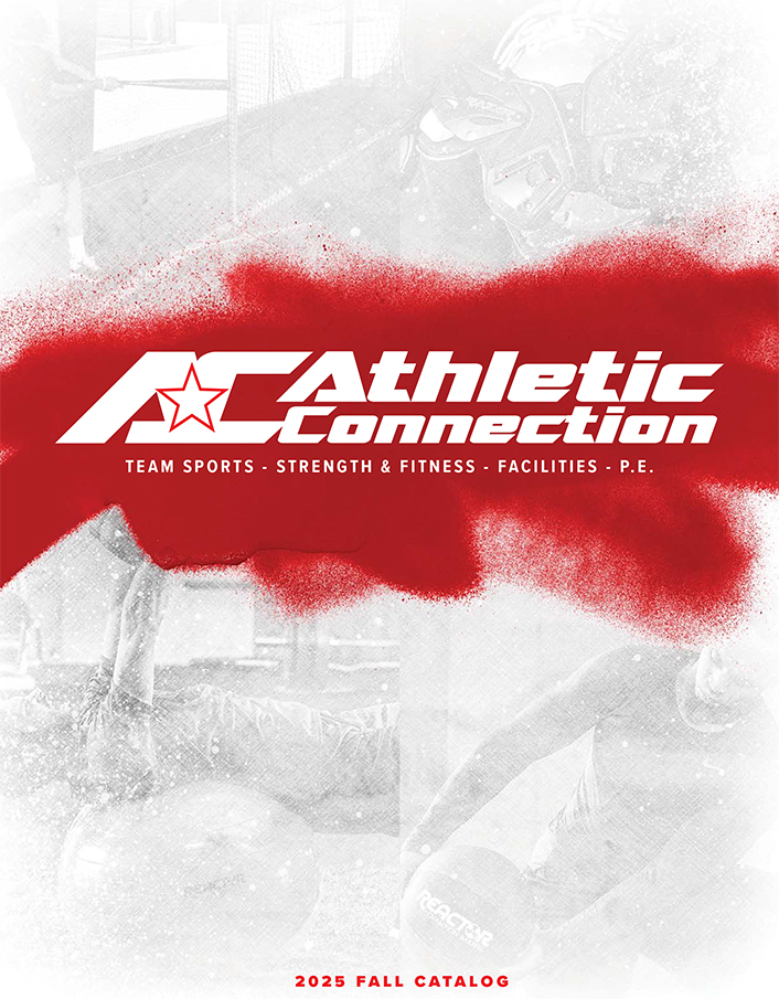 Athletic Connection 2025 Fall Catalog cover for team sports, strength and fitness, facilities, and PE, available through Bliss Products and Services.