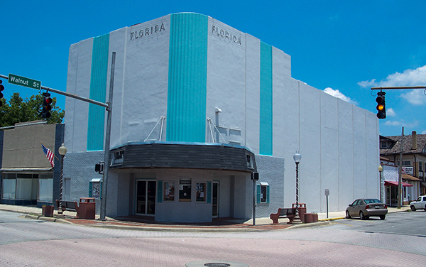 Florida Theatre in the Call Street Historic District of Starke, Florida, representing Bradford County community history.