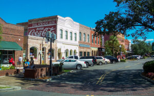 Historic Centre Street storefronts in Fernandina Beach, Nassau County, Florida