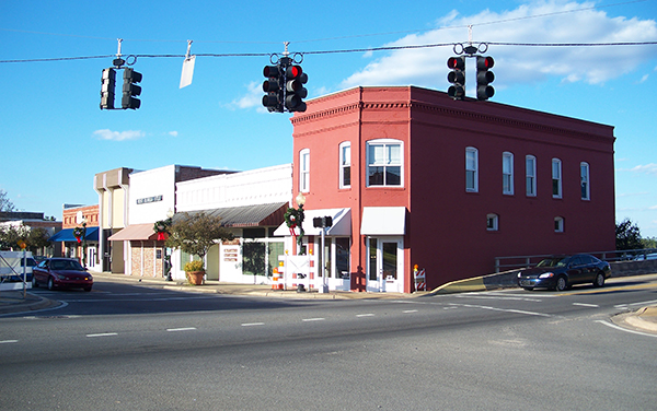 Historic downtown Milton streetscape in Santa Rosa County Florida