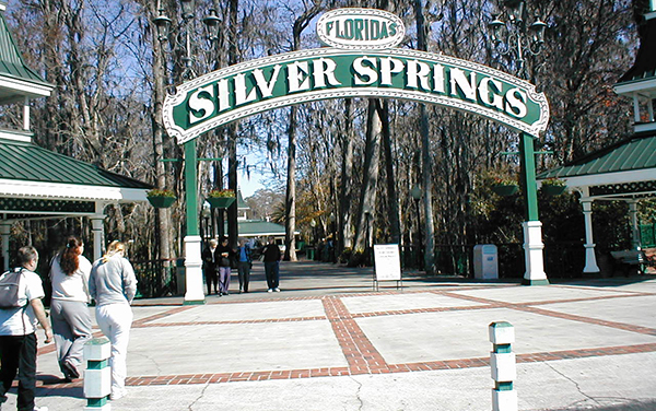 Silver Springs entrance in Ocala, Florida, representing Marion County outdoor recreation in the Jacksonville and Gainesville territory.