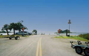Boat ramp at the west end of Levy County Road 40 in Yankeetown, Levy County, Florida