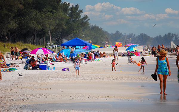 Bradenton Beach shoreline in Manatee County, Florida