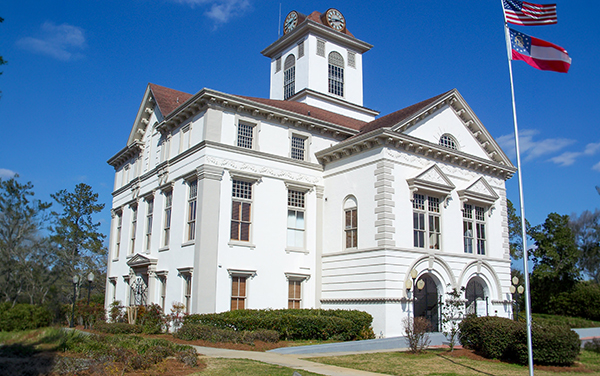 Brooks County Courthouse in Quitman, Georgia, representing the county seat and civic spaces in Brooks County.