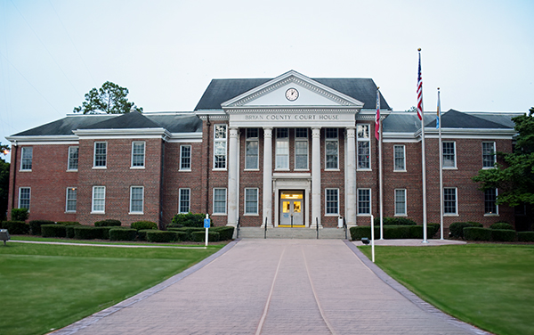 Bryan County Courthouse in Pembroke, Georgia, representing the county seat and civic spaces in Bryan County.