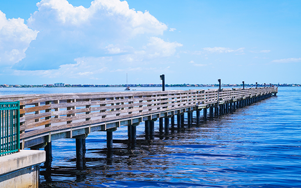 Pier on Charlotte Harbor in Southwest Florida