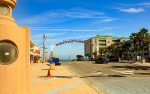 Entrance to Daytona Beach in Volusia County, Florida.