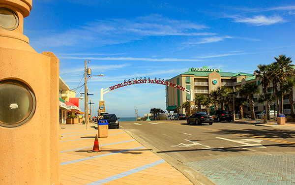Entrance to Daytona Beach in Volusia County, Florida.