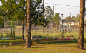 Downtown ball fields in Statesboro, Georgia, showing public recreation space and athletic fields in Bulloch County.