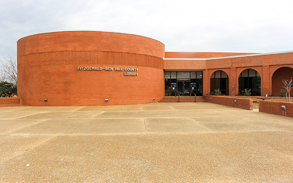 Fitzgerald-Ben Hill County Library in Fitzgerald, Georgia, representing community services in Ben Hill County for Bliss Products and Services.