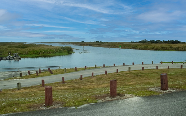 Herbert Hoover Dike and Lake Okeechobee waterway near Clewiston, Florida