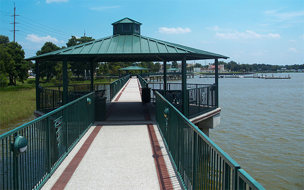 Lakewalk pavilion on Lake Eustis in Eustis, Lake County, Florida.