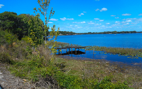 View of Lake Henderson from Florida State Road 44 in Inverness, Citrus County, Florida.