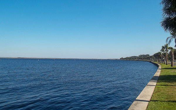 Lake Monroe waterfront in Sanford, Seminole County, Florida.