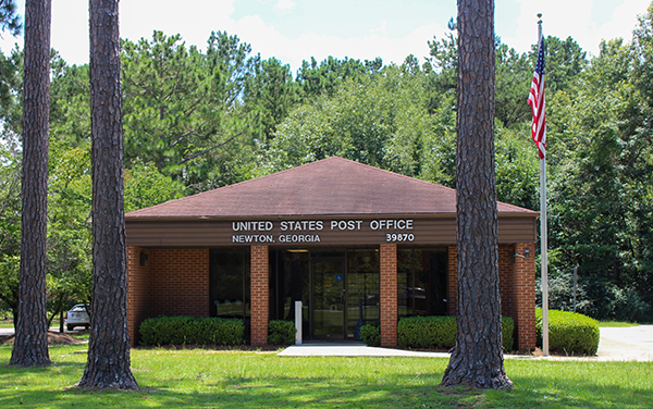 Newton Post Office in Newton, Georgia, representing civic and community services in Baker County for Bliss Products and Services.