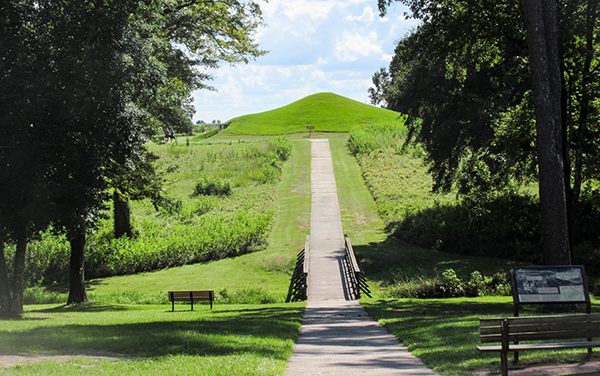 Ocmulgee Mounds National Historical Park in Macon, Georgia, representing historic landscapes and outdoor recreation in Bibb County for Bliss Products and Services.