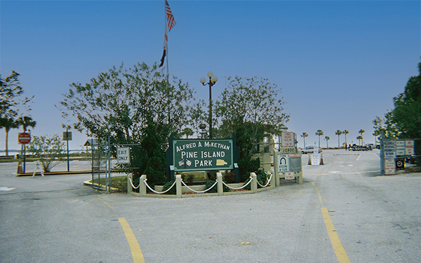 Entrance sign for Alfred A. McKethan Pine Island Park in Hernando County, Florida.