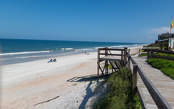Ponte Vedra Beach shoreline and dune walkover in St. Johns County, Florida