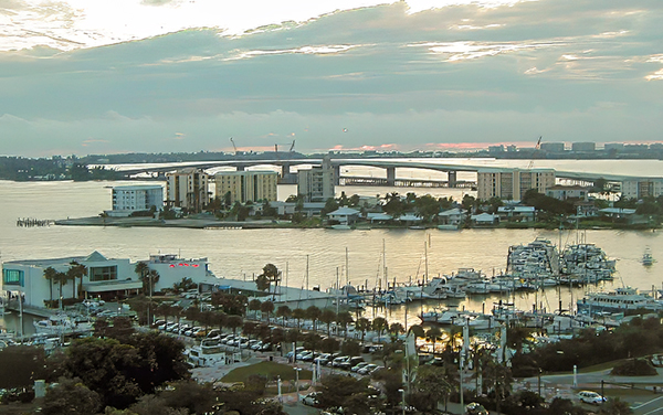 Sarasota Bay and waterfront marina in Sarasota County, Florida