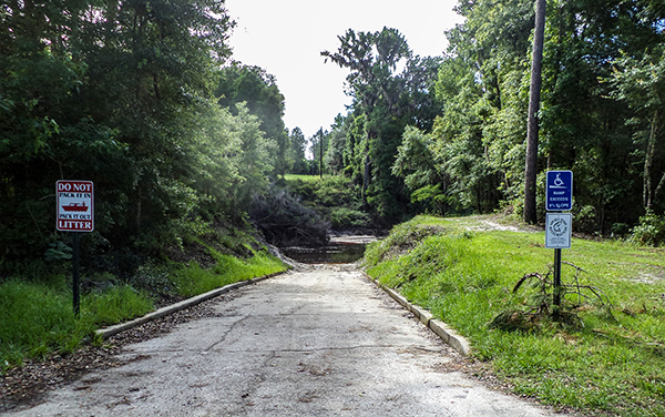 Public boat ramp providing access to the Alapaha River in Statenville, Echols County, Georgia
