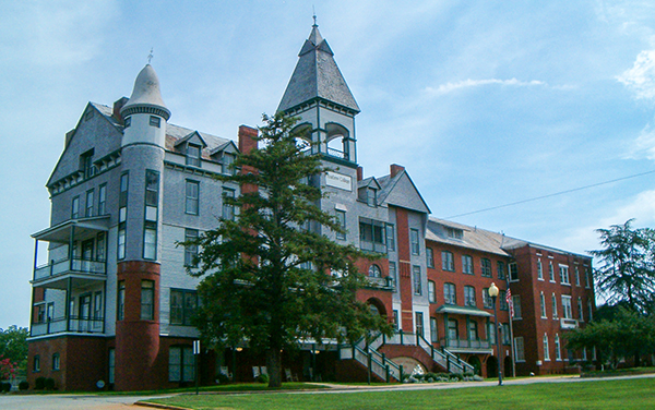 Historic Old Main building at Andrew College in Cuthbert, Randolph County, Georgia