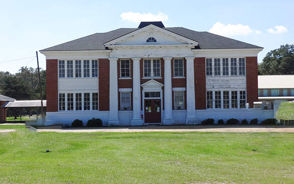 Historic Chauncey School building used as City Hall and Police Station in Dodge County, Georgia