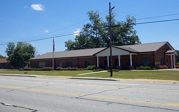 Coolidge City Hall Municipal Building with brick facade in Thomas County, Georgia