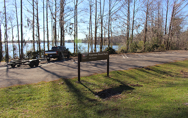 Cypress Pond Park boat ramp and lake access area on Lake Seminole in Seminole County, Georgia