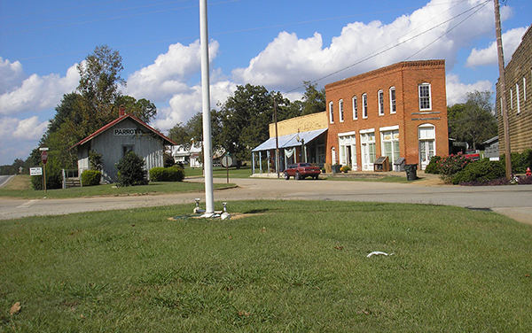 Parrott Historic District with depot and downtown buildings in Terrell County, Georgia