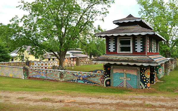 Entrance to Pasaquan, the seven-acre folk art compound near Buena Vista in Marion County, Georgia, listed on the National Register of Historic Places