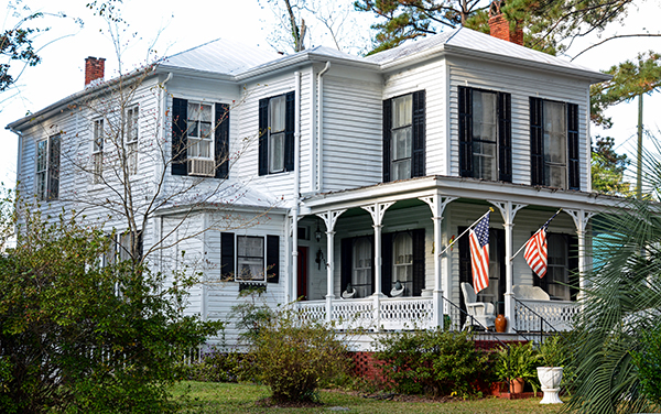 Historic Rabbi House with wraparound porch in Guyton, Effingham County, Georgia