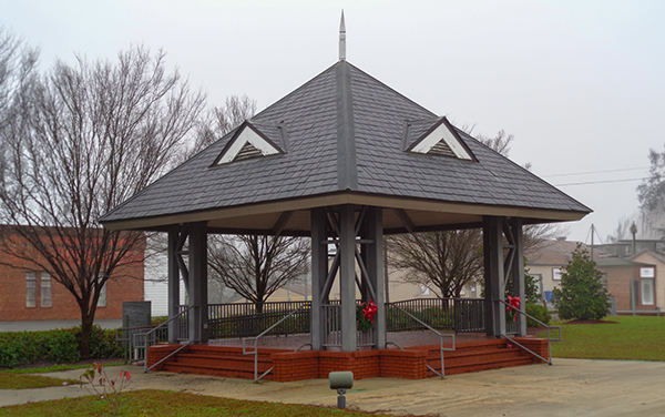 Covered gazebo near the Reynolds Depot in Reynolds, Taylor County, Georgia