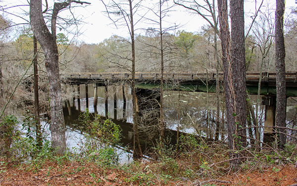 Roundtree Bridge crossing the Little River at Red Roberts Landing in Cook County, Georgia