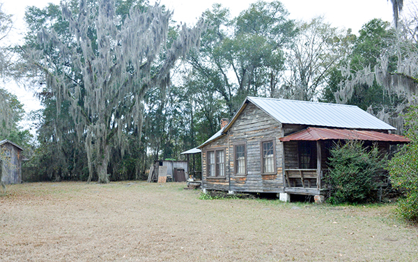 Historic wooden farmhouse at Sam Ripley Farm near Midway in Liberty County, Georgia