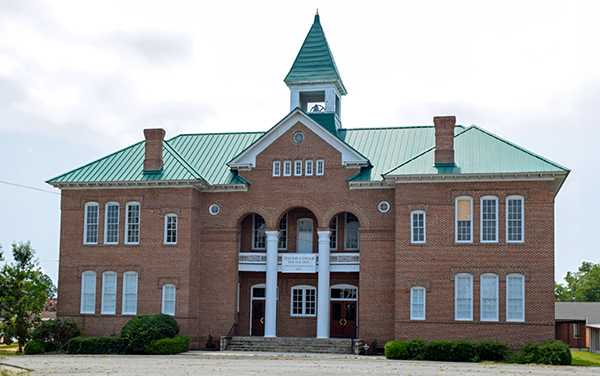 South Georgia College Administration Building with green roof and brick facade in McRae, Georgia