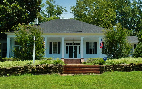 Historic white house known as The Elms in Woodland, Talbot County, Georgia