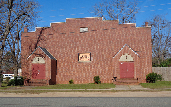 Historic brick Old Gym building in Ellaville, Schley County, Georgia