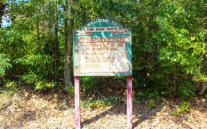 Welcome sign at Tom White Linear Park in Moultrie, Colquitt County, Georgia