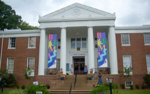 Old Fannin County Courthouse in Blue Ridge, Georgia, representing civic gathering, downtown access, arts events, and public space planning.