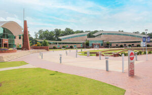 Riverdale Town Center plaza and amphitheater buildings in Riverdale, Georgia