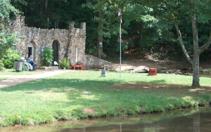 Rolater Park spring and stone structure in Cave Spring, Georgia